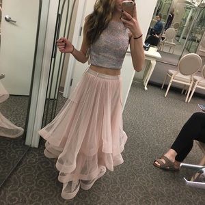 Prom dress two piece size 1 champagne pink